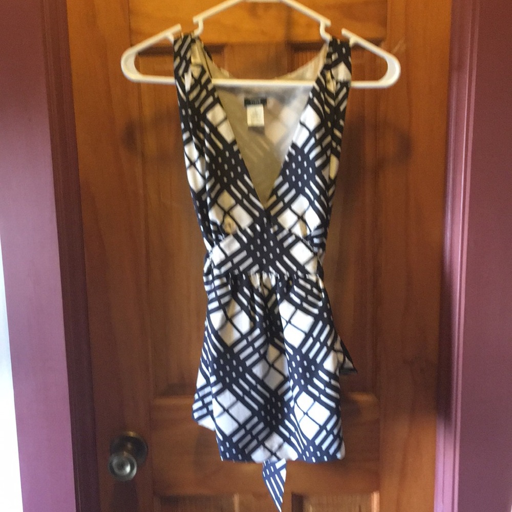 JCrew Black and cream top